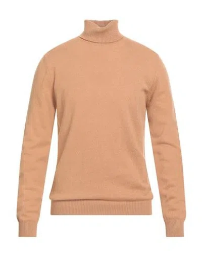 Daniele Fiesoli Selezione Man Turtleneck Camel Size L Cashmere In Sand