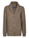 Daniele Fiesoli Textured Knit Cardigan With Shawl Collar And Button-down Front In Brown