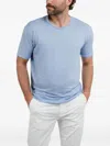 Daniele Fiesoli Short-sleeve Linen T-shirt In Blue