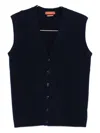 Daniele Fiesoli Sleeveless Knit Vest With Deep V-neck In Black