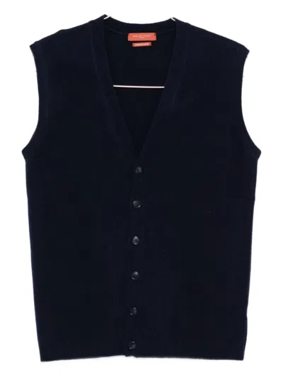 DANIELE FIESOLI SLEEVELESS KNIT VEST WITH DEEP V-NECK