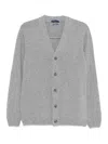 Daniele Fiesoli Tailored Grey Wool Cardigan With Classic V-neck In Brown