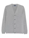 Daniele Fiesoli Tailored Grey Wool Cardigan With Classic V-neck In Gray