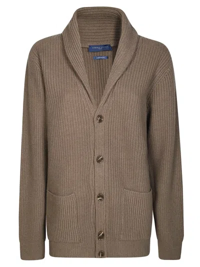 DANIELE FIESOLI TEXTURED KNIT CARDIGAN WITH SHAWL COLLAR AND BUTTON-DOWN FRONT