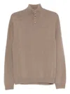 Daniele Fiesoli Turtleneck Buttoned Sweater In Neutral