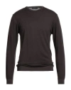 Daniele Fiesoli Vintage Man Sweater Dark Brown Size L Merino Wool
