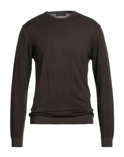 Daniele Fiesoli Vintage Man Sweater Dark Brown Size L Merino Wool