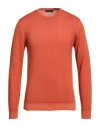 Daniele Fiesoli Vintage Man Sweater Orange Size M Merino Wool In Orange