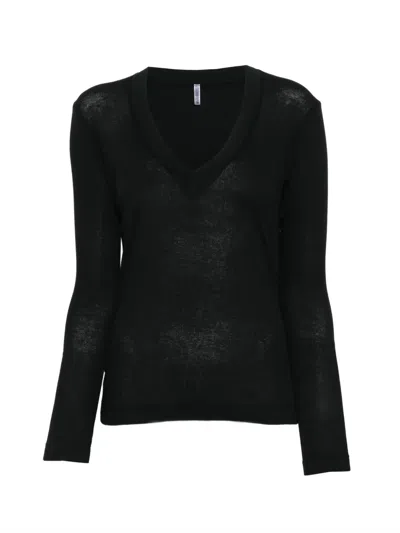 Daniele Fiesoli V-neck Long-sleeve T-shirt In Black
