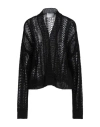 Daniele Fiesoli Woman Cardigan Black Size Xs Linen, Polyamide