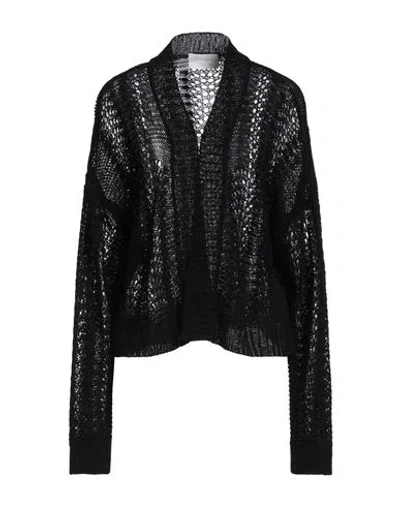 Daniele Fiesoli Woman Cardigan Black Size Xs Linen, Polyamide