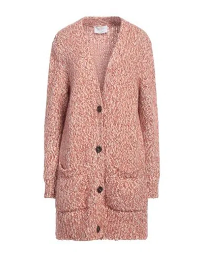 Daniele Fiesoli Woman Cardigan Brick Size S Wool, Nylon, Baby Alpaca Wool