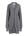 Daniele Fiesoli Woman Cardigan Charcoal Size L Merino Wool, Cashmere