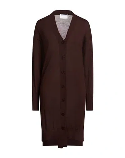 Daniele Fiesoli Woman Cardigan Chocolate Brown Size S Merino Wool