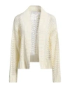 Daniele Fiesoli Woman Cardigan Cream Size M Linen, Polyamide In White