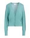 Daniele Fiesoli Woman Cardigan Turquoise Size S Merino Wool, Cashmere In Blue