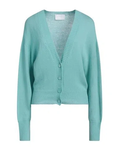 Daniele Fiesoli Woman Cardigan Turquoise Size S Merino Wool, Cashmere In Blue