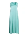 Daniele Fiesoli Woman Midi Dress Turquoise Size M Viscose In Blue