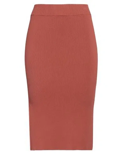 Daniele Fiesoli Woman Midi Skirt Rust Size S Viscose, Polyester In Red