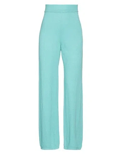 Daniele Fiesoli Woman Pants Turquoise Size 2 Organic Cotton, Recycled Polyamide In Blue