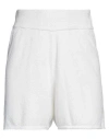 Daniele Fiesoli Woman Shorts & Bermuda Shorts White Size 2 Organic Cotton, Polyamide