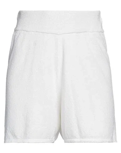 Daniele Fiesoli Woman Shorts & Bermuda Shorts White Size 2 Organic Cotton, Polyamide