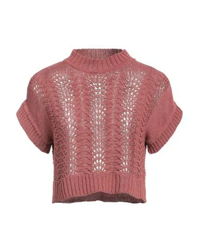 Daniele Fiesoli Woman Sweater Antique Rose Size L Linen, Polyamide In Pink
