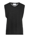 Daniele Fiesoli Woman Sweater Black Size M Linen, Elastane
