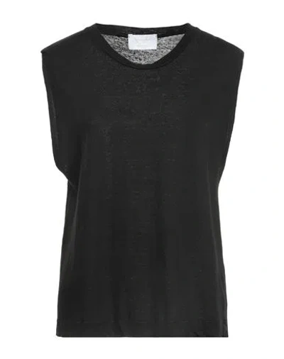 Daniele Fiesoli Woman Sweater Black Size M Linen, Elastane