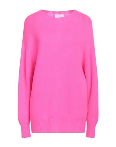 Daniele Fiesoli Woman Sweater Fuchsia Size S Merino Wool, Cashmere In Pink