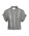 Daniele Fiesoli Woman Sweater Grey Size Xs Linen, Polyamide In Grey