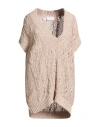 Daniele Fiesoli Woman Sweater Sand Size S Linen, Cotton, Polyamide In Gold
