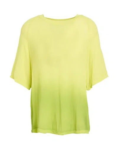 Daniele Fiesoli Woman T-shirt Lime Green Size L Viscose, Nylon, Cashmere, Elastane
