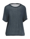 Daniele Fiesoli Woman T-shirt Midnight Blue Size Xl Viscose, Nylon, Cashmere, Elastane
