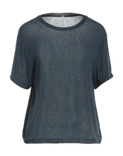 Daniele Fiesoli Woman T-shirt Midnight Blue Size Xl Viscose, Nylon, Cashmere, Elastane