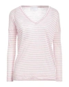Daniele Fiesoli Woman T-shirt Mauve Size S Linen In Purple