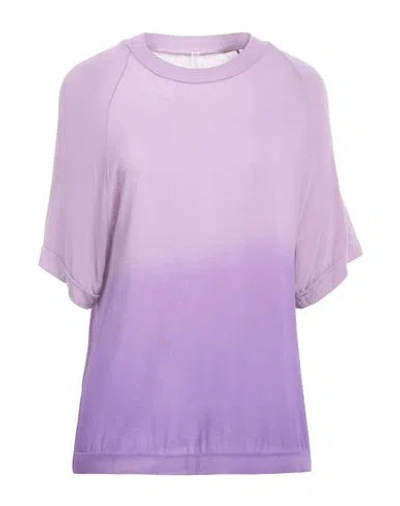 Daniele Fiesoli Woman T-shirt Purple Size S Viscose, Nylon, Cashmere, Elastane