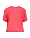 Daniele Fiesoli Woman T-shirt Red Size Xs Viscose, Nylon, Cashmere, Elastane In Red