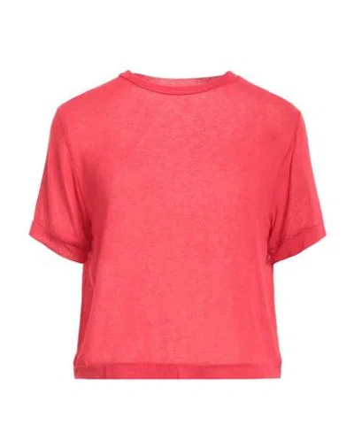Daniele Fiesoli Woman T-shirt Red Size Xs Viscose, Nylon, Cashmere, Elastane