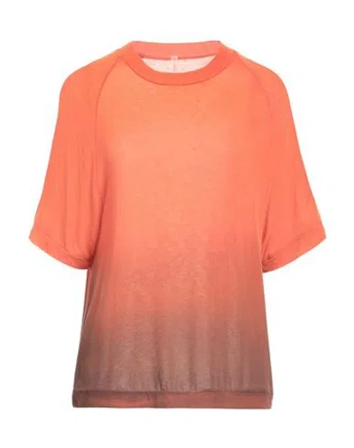 Daniele Fiesoli Woman T-shirt Rust Size L Viscose, Nylon, Cashmere, Elastane In Red