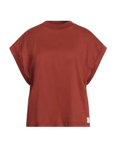 Daniele Fiesoli Woman T-shirt Tan Size L Cotton In Brown