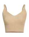 Daniele Fiesoli Woman Top Beige Size 3 Linen, Cotton In Beige