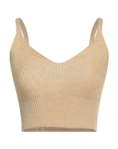 Daniele Fiesoli Woman Top Beige Size 3 Linen, Cotton