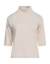 Daniele Fiesoli Woman Turtleneck Cream Size M Merino Wool, Cashmere