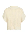 Daniele Fiesoli Woman Turtleneck Ivory Size S Linen, Polyamide In White