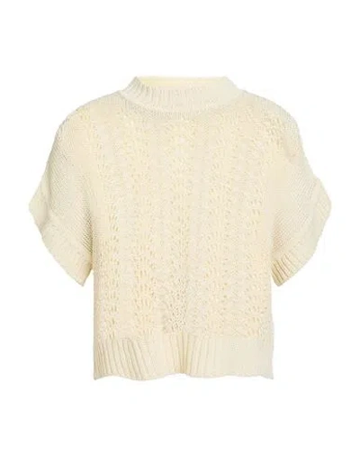 Daniele Fiesoli Woman Turtleneck Ivory Size S Linen, Polyamide In White