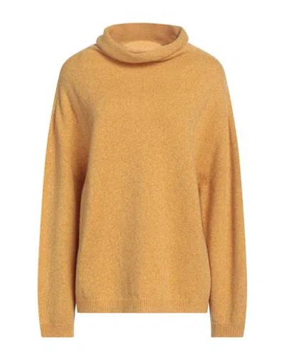 Daniele Fiesoli Woman Turtleneck Marigold Size S Merino Wool