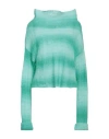 Daniele Fiesoli Woman Turtleneck Turquoise Size S Mohair Wool, Alpaca Wool, Polyamide In Blue