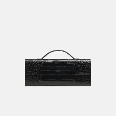 Daniele Morena Béa Clutch Bag In Black Snakeskin
