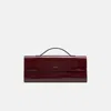 Daniele Morena Béa Clutch Bag In Burgundy Box Calfskin